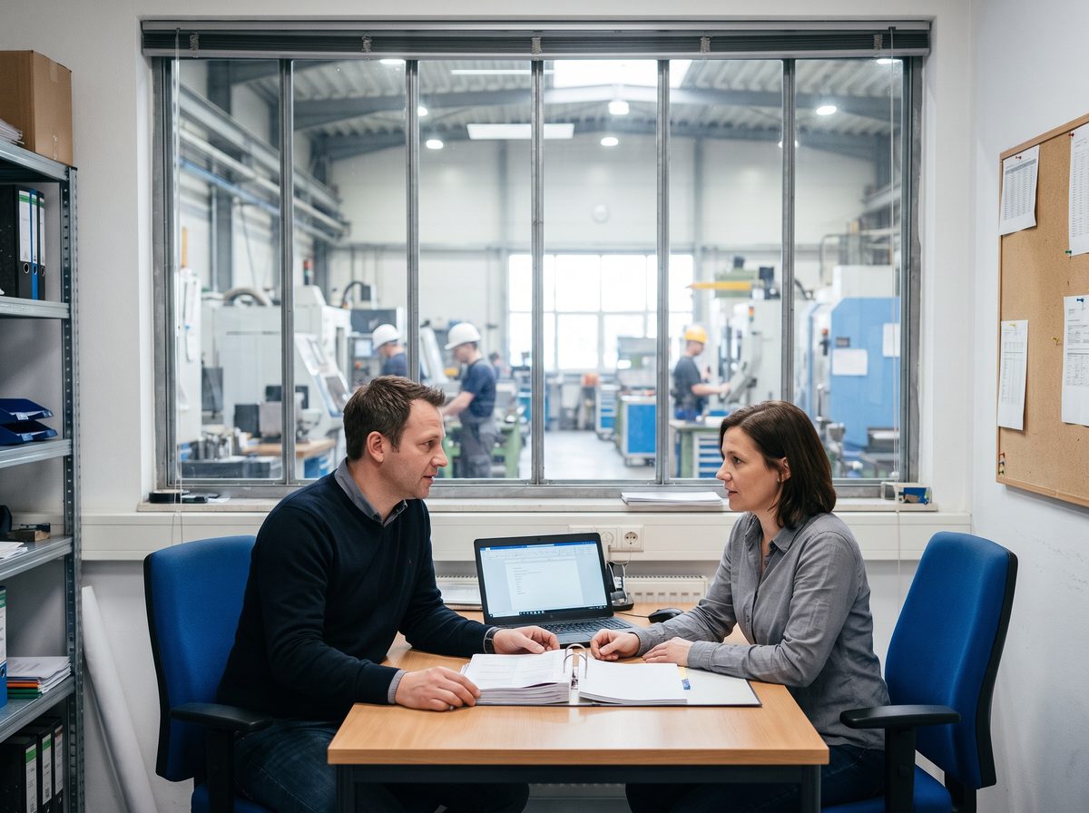 Lieferant und Kunde besprechen die geforderten Nachweise